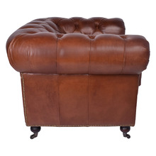 Cristy Chesterfield Aged Cowhide Leather Armchair